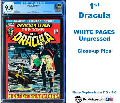 Tomb of Dracula #1 CGC 9.4 White Pages 1972 Marvel Comics 1st Appearance Dracula
