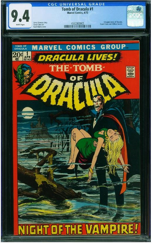 Tomb of Dracula #1 CGC 9.4 White Pages 1972 Marvel Comics 1st Appearance Dracula