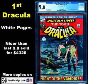 Tomb of Dracula #1 CGC 9.6 White 1972 Marvel Comics 1st Appearance Dracula