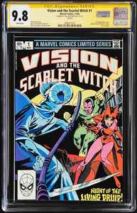 VISION AND THE SCARLET WITCH #1 CGC 9.8 SS WHITE PAGES 🔥 SIGNED PAUL BETTANY