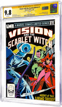 Load image into Gallery viewer, VISION AND THE SCARLET WITCH #1 CGC 9.8 SS WHITE PAGES 🔥 SIGNED PAUL BETTANY