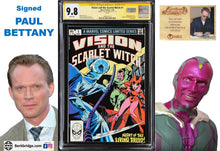 Load image into Gallery viewer, VISION AND THE SCARLET WITCH #1 CGC 9.8 SS WHITE PAGES 🔥 SIGNED PAUL BETTANY