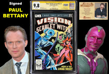 Load image into Gallery viewer, VISION AND THE SCARLET WITCH #1 CGC 9.8 SS WHITE PAGES 🔥 SIGNED PAUL BETTANY