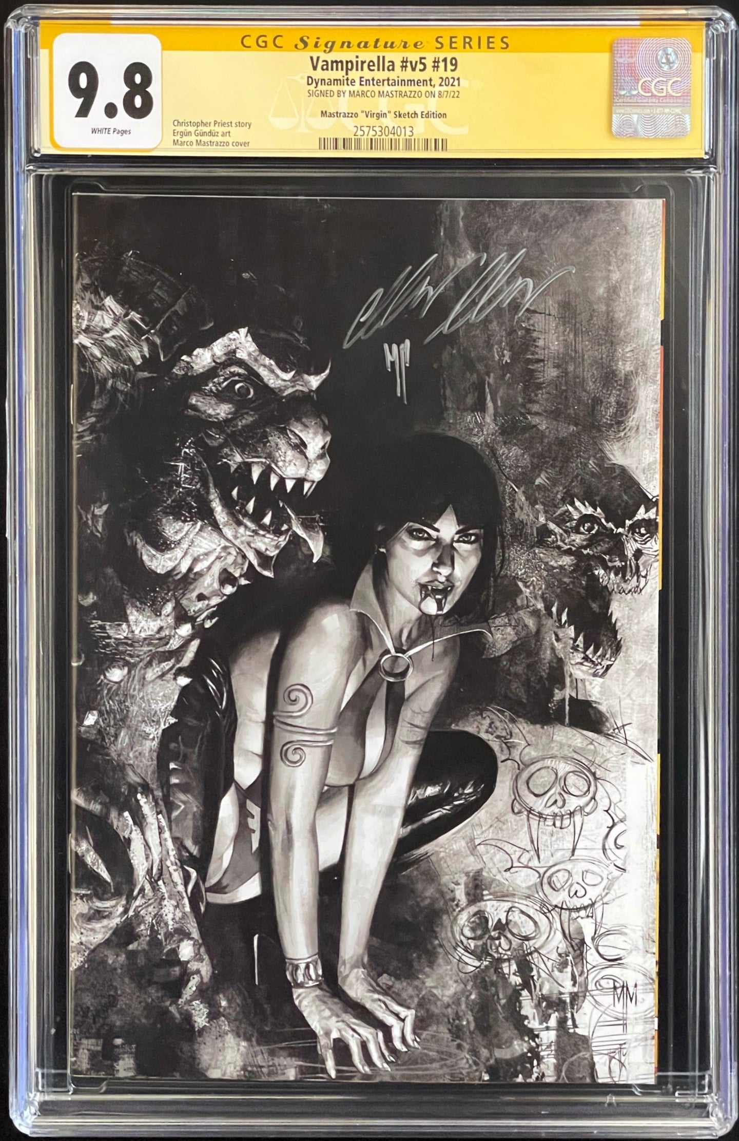 Vampirella #19 CGC 9.8 SS Virgin Sketch Variant 💎 Signed Mastrazzo (1 of 2)