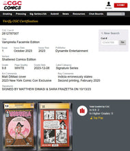 Load image into Gallery viewer, Vampirella Facsimile #1 CGC 9.8 SS Frazetta DiMasi Signed Shattered Edition 2023 Dynamite (1 of 2)