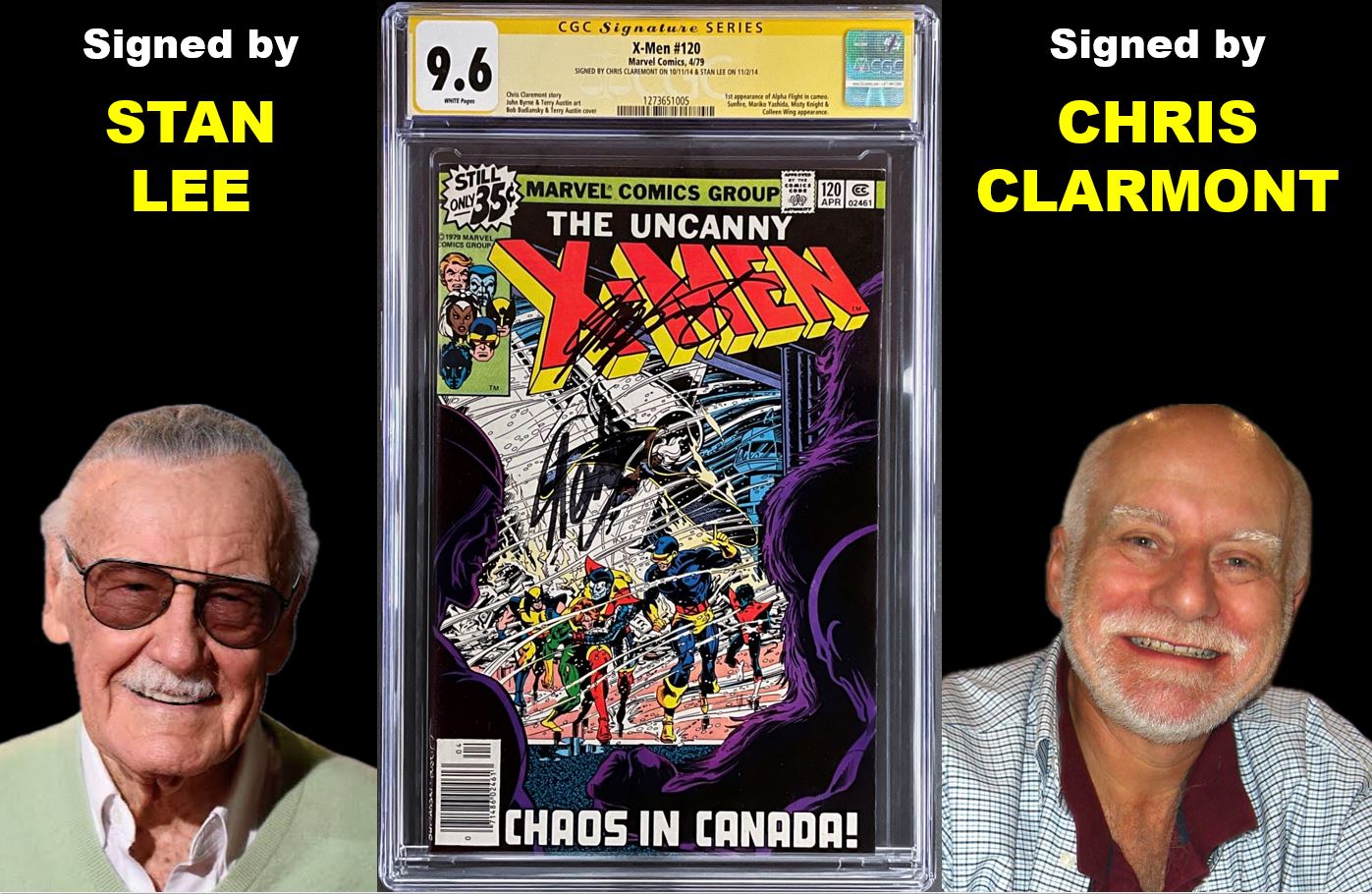 X-MEN #120 CGC 9.6 SS WHITE PAGES 🔥 Signed STAN LEE & CHRIS