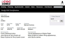 Load image into Gallery viewer, X-Men #121 CGC 9.8 White Pages 1979 Marvel Comics 1st Full Alpha Flight CVA Certified