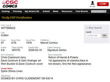 Load image into Gallery viewer, X-Men #97 CGC 9.8 SS White Pages 1976 Marvel Comics Signed Chris Claremont