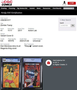 Zombie Tramp #41 CGC 9.8 "RISQUE" Edition 🔥 KING Variant
