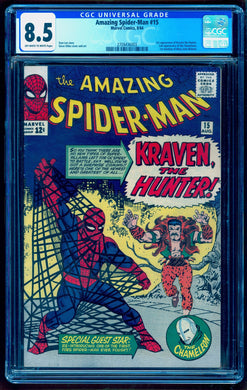 AMAZING SPIDER-MAN #15 CGC 8.5 OW WHITE PAGES 💎 1st KRAVEN THE HUNTER