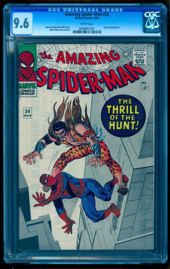 AMAZING SPIDER-MAN #34 CGC 9.6 WHITE PAGES 💎 KRAVEN THE HUNTER