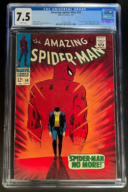 AMAZING SPIDER-MAN #50 CGC 7.5 WHITE PAGES 💎 1st KINGPIN