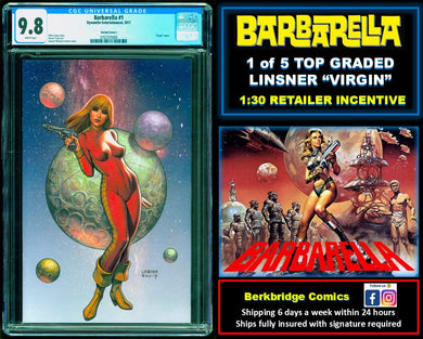 BARBARELLA #1 CGC 9.8 WHITE PAGES 🔥 1 of 5 LINSNER VIRGIN
