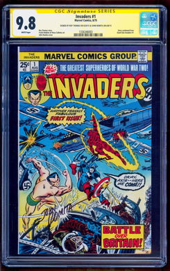 INVADERS #1 CGC 9.8 SS WHITE PAGES 💎 SIGNED JOHN ROMITA & ROY THOMAS