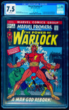 Load image into Gallery viewer, MARVEL PREMIERE #1 CGC 7.5 WHITE PAGES 🔥 ORIGIN &amp; 1st ADAM WARLOCK