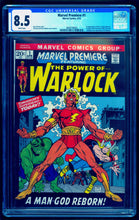 Load image into Gallery viewer, MARVEL PREMIERE #1 CGC 8.5 WHITE PAGES 💎 ORIGIN &amp; 1st ADAM WARLOCK