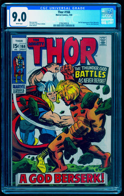 THOR #166 CGC 9.0 WHITE PAGES