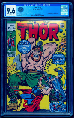 THOR #184 CGC 9.6 WHITE PAGES 💎 1st SILENT ONE