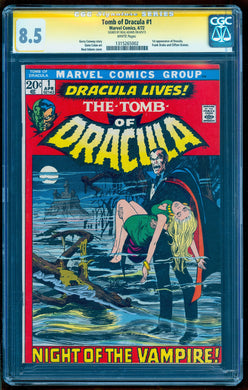 TOMB OF DRACULA #1 CGC 8.5 SS WHITE PAGES 💎 SIGNED NEAL ADAMS